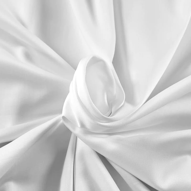 Microfiber Plain White Bedsheets For King Bed With 2 Matching Pillow Cover - 108x108 Inches | Lightweight, Soft, Smooth, Breathable Bedsheet