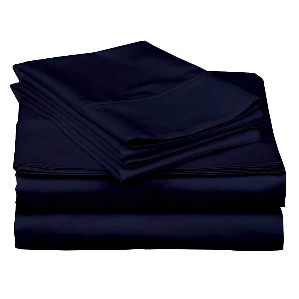 100% Microfiber Double Bedsheet With 2 Pillow Cover - 90 X 100 Inches, Navy Blue | Luxury & Durability | Lightweight Fabric Suitable For Warmer Seasons & Less Chilly Nights