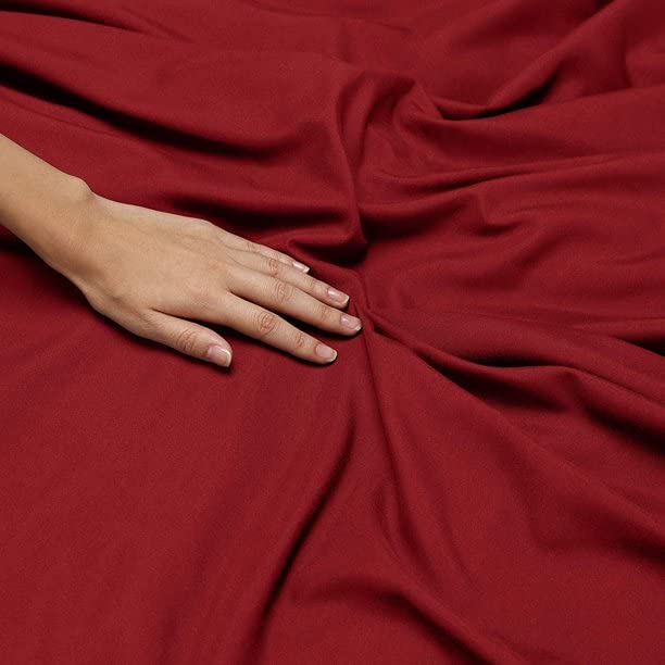 Bedsheet For Double Bed With 2 Matching Pillow Covers - Size 90 X 95 Inches, Maroon | 300 Thread Count - Perfect Fabric For Daily Use Or Gifting Bedsheet