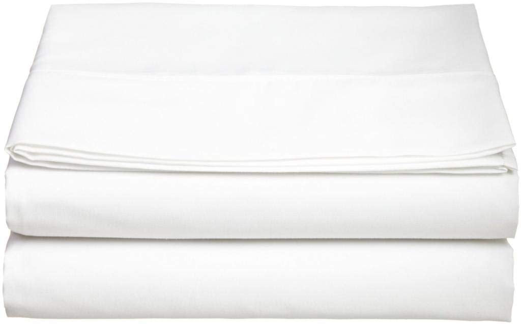 100% Cotton Double Bedsheets Size - 81 X 96 Inches, White | 750 Thread Count Sateen Finish Luxuries - Ideal For Guest Room, Hotel Quality | 1 Piece Bed Sheet