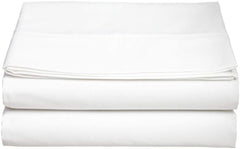 100% Cotton Double Bedsheets Size - 81 X 96 Inches, White | 750 Thread Count Sateen Finish Luxuries - Ideal For Guest Room, Hotel Quality | 1 Piece Bed Sheet