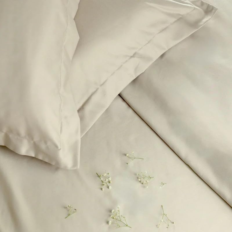 Double Bedsheets For King Size With Pillowcases - 108 X 108 Inches, Warm Taupe | Soft Breathable Bamboo Fabric - Bedroom Decor Comfortable Bedsheets