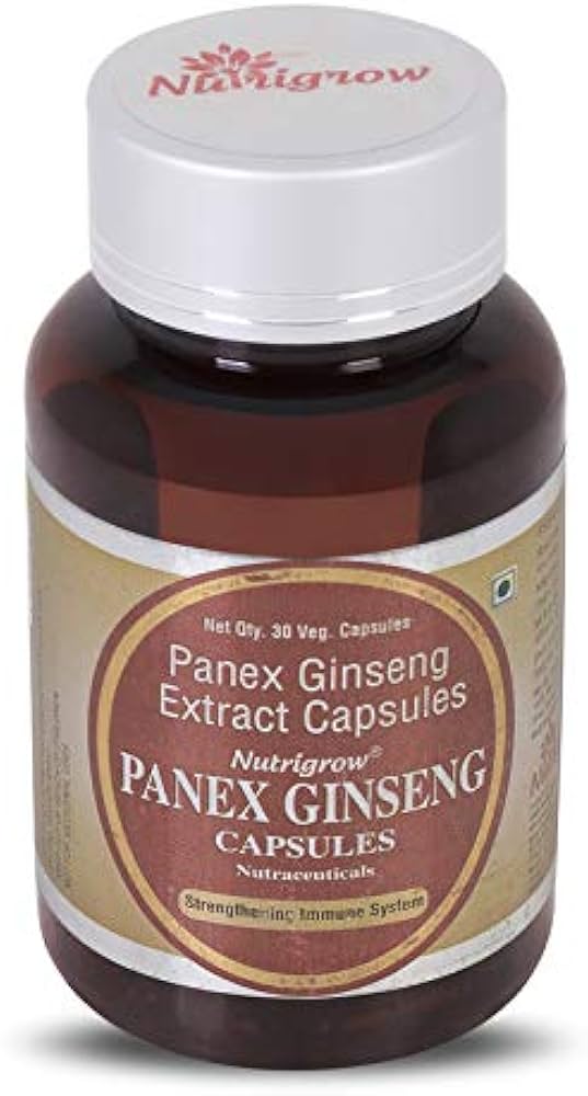 Nutrigrow Panex Ginseng Extract 400mg , Energy Performanc & Stress For Men & Women | 30 Capsules 50gm 0.1lbs Each Pack Of 2