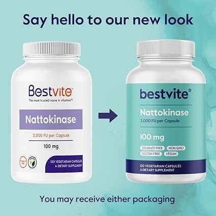 Athinika Nutirions Nattokinase 100mg (2000 Fu) - No Stearates - Vegan - Non Gmo - Gluten Free | 120 Capsules, 200gm 0.4lbs