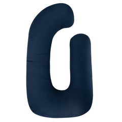 Pregnancy Pillow, G Shaped Pillow, Maternity Pillow For Sleeping - Navy Blue | 100% Cotton Pillow For Pregnant Mothers With Breathable & No Heat Fabric - Full Body Support For Better Sleep