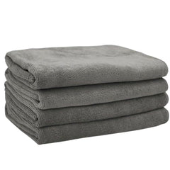 Showstopper Super Soft Microfiber Hand Towels 800 Gsm | Ultra Absorbent, Lint-Free, Scratch-Free, Quick-Dry, Gym & Workout Towels - Set Of 4 (Grey)