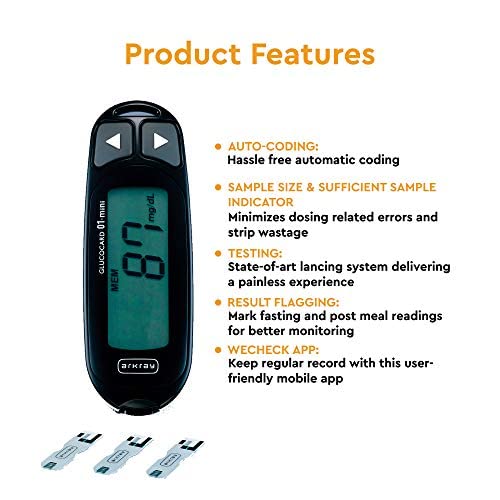 Arkray Max 01 Mini Blood Glucose Monitoring Kit With 10 Strips | Japanese Technology