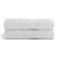 Livspace Paleto Collection Hand Towel 400 Gsm | 100% Cotton, Solid Dyed, Hand Towel Super Soft Absorbent (Optical White) Set Of 2