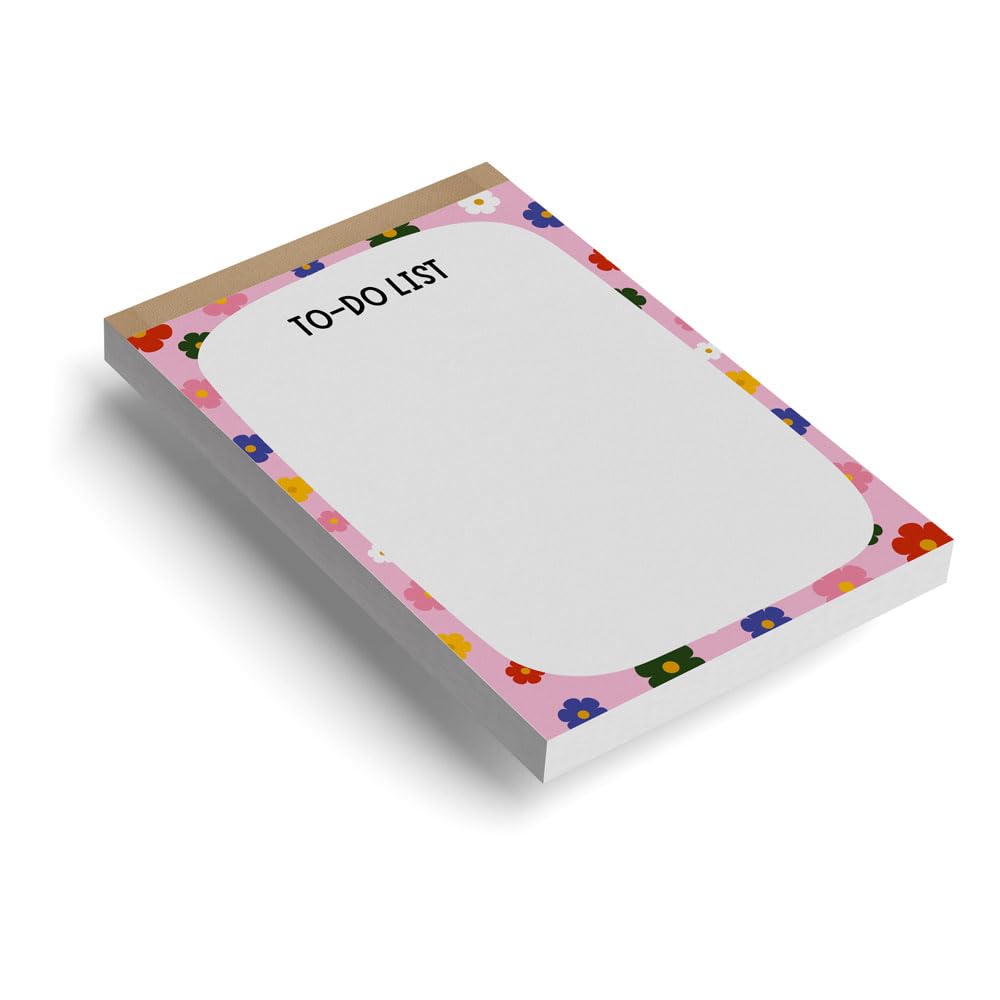 To Do List Notepad, Daily Writing Pads Trendy & Stylish Doodling Pads (Floral) 50 Sheets