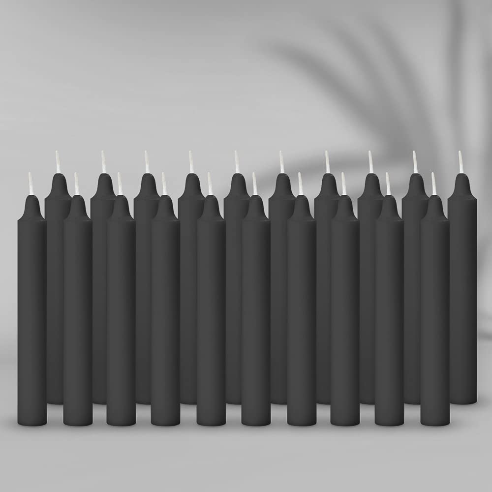 BLACK ESPECIALLY MEANT FOR HEALING, CHAKRAS, RITUAL STICK CANDLES SET OF 20