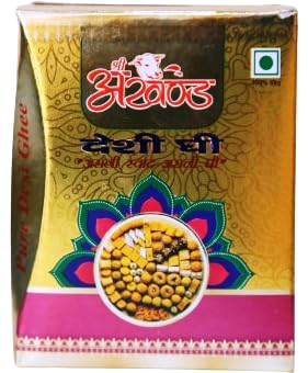 Organic Desi Ghee By Shri Akhand | Rich In Vitamins A, D, E & K Healthy Desi Ghee Good For Sweets | (500ml) 16.9 Ounce | Box Pack