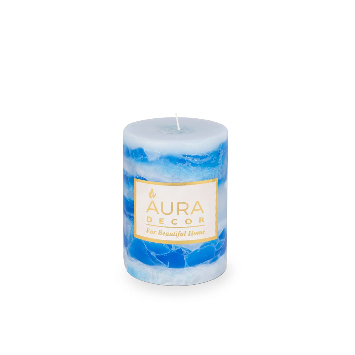 SEABREEZE CHUNK HIGHLY FRAGRANCE PILLAR CANDLE 4INCH | BEST FOR CANDLIGHT DINNER