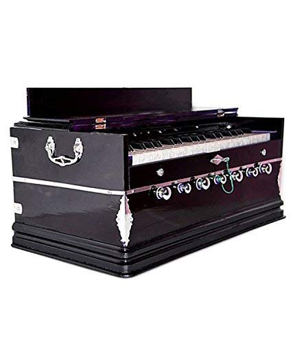 Musical Instrument Harmonium - 7 Stopper (5 Stops 2 Drones), Total 39 Keys, 3 1/4 Octave, Two Reeds (Base- Male) | Two Side Carry Handles, Jaali Frame On Keys