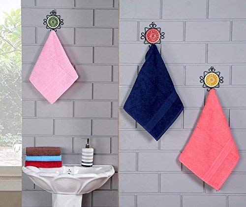 Akin Towel Royal Multicolor Cotton Hand Towel 500 Gsm | High Absorbent & Luxurious Towels For Hotels & Home (Multicolor)- Set Of 12