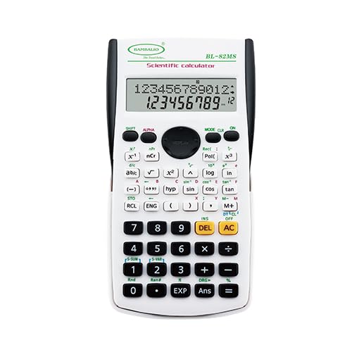 Bambalio Bl-82ms White 240 Steps Check & Correct Functions & 2 Line Display Scientific Calculator, 3 Years Warranty.| Large LCD Display,
