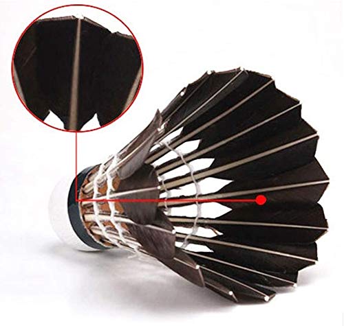 Zhenan Black Goose Feather Badminton Shuttlecocks With Great Stability And Durability | Hight Speed , Pack of 12