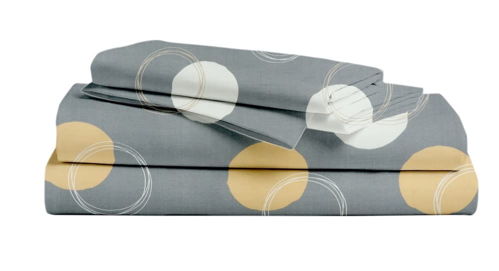 1 Single Bedsheet With One Pillow Cover - 60 X 90 Inches, Grey | Super Soft Premium Brushed Glace Cotton Bedsheet, Breathable & Wrinkle Free