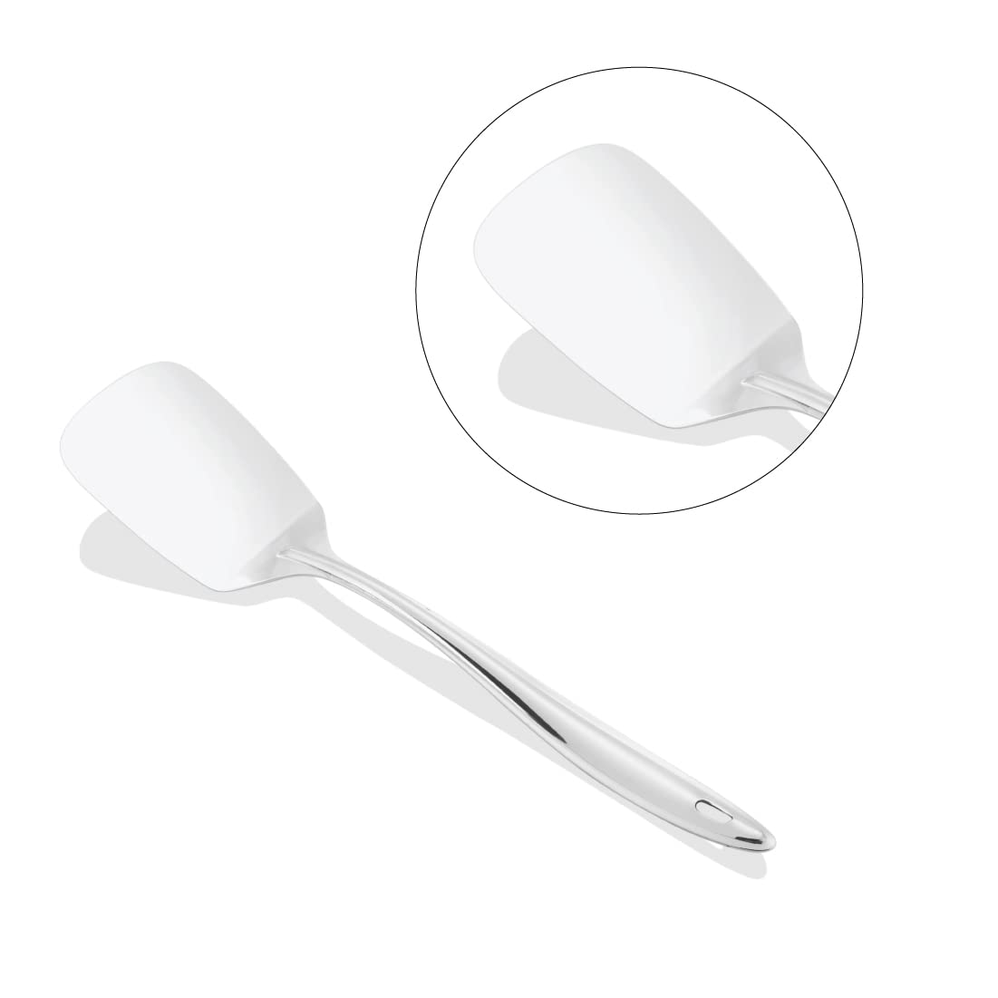 Silver Stainless Steel Sigma King Small Plain Turner, 25 Cm | Easy To Clean & Dishwasher Safe