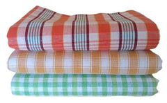 Mystte Handloom 100% Pure Cotton Bath Checks Towels 600 Gsm (Multicolor)- Pack Of 3