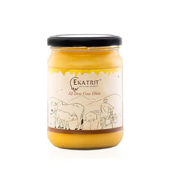 100% Pure A2 Desi Cow Ghee By Ekatrit | Natural & Healthy Fragrance Belona Cow Ghee Perfect For Pooja | (500ml) 16.9 Ounce | Jar Pack