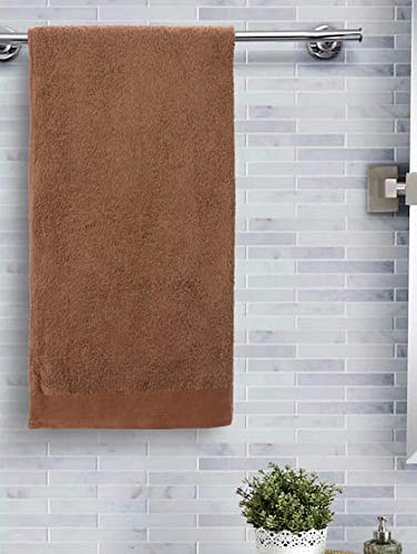 Elstone Home Extra Large Egyptian Cotton Soft Fabrics Bath Towel 500 Gsm (Brown)