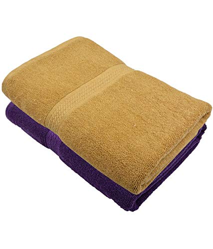 North Field Bath Towel 1000 Gsm | Extra Soft & Absorbent, Durable Bath Towel (Brown & Blue) - Set Of 2
