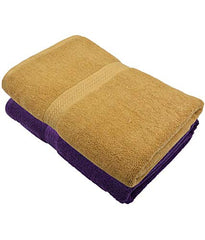 North Field Bath Towel 1000 Gsm | Extra Soft & Absorbent, Durable Bath Towel (Brown & Blue) - Set Of 2