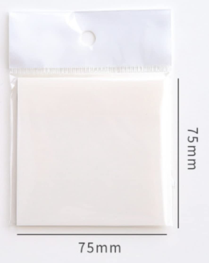 Transparent Memo Sticky Notes, 50 Sheets Sticky Pet Note, Stationery, White - Pack Of 3