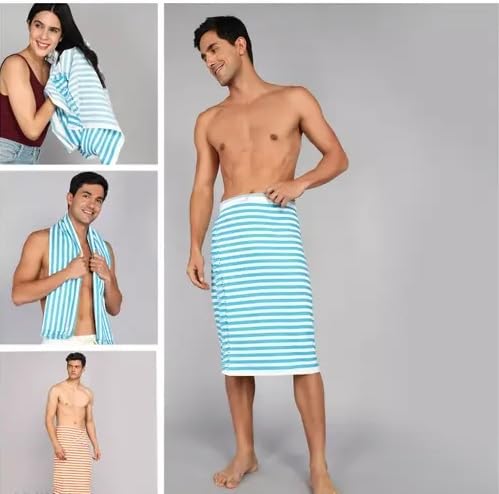 Sathiyas Supreme Turkish Cotton Bath Towel 600 Gsm -Set Of 2 (Lavender & Blue)