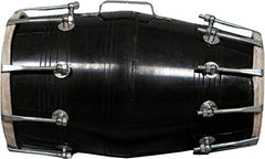 Professional Grade Screw Fitted Dholak - Black | Dholak For Festival, Wedding, Satsang - Very Easy To Tune | Perfectly Symmetric Round Dholak Nickel Plated Bolts & Nuts