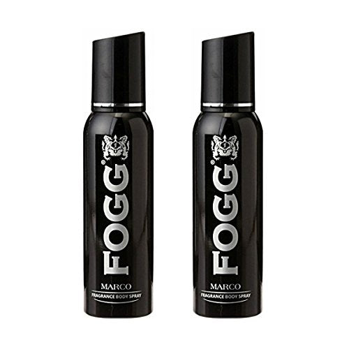 Fogg Pack Of 2 Marco Fragrance Body Spray For Men 120ml Each 4 Fl.oz. | Long Lasting No Gas Deodorant