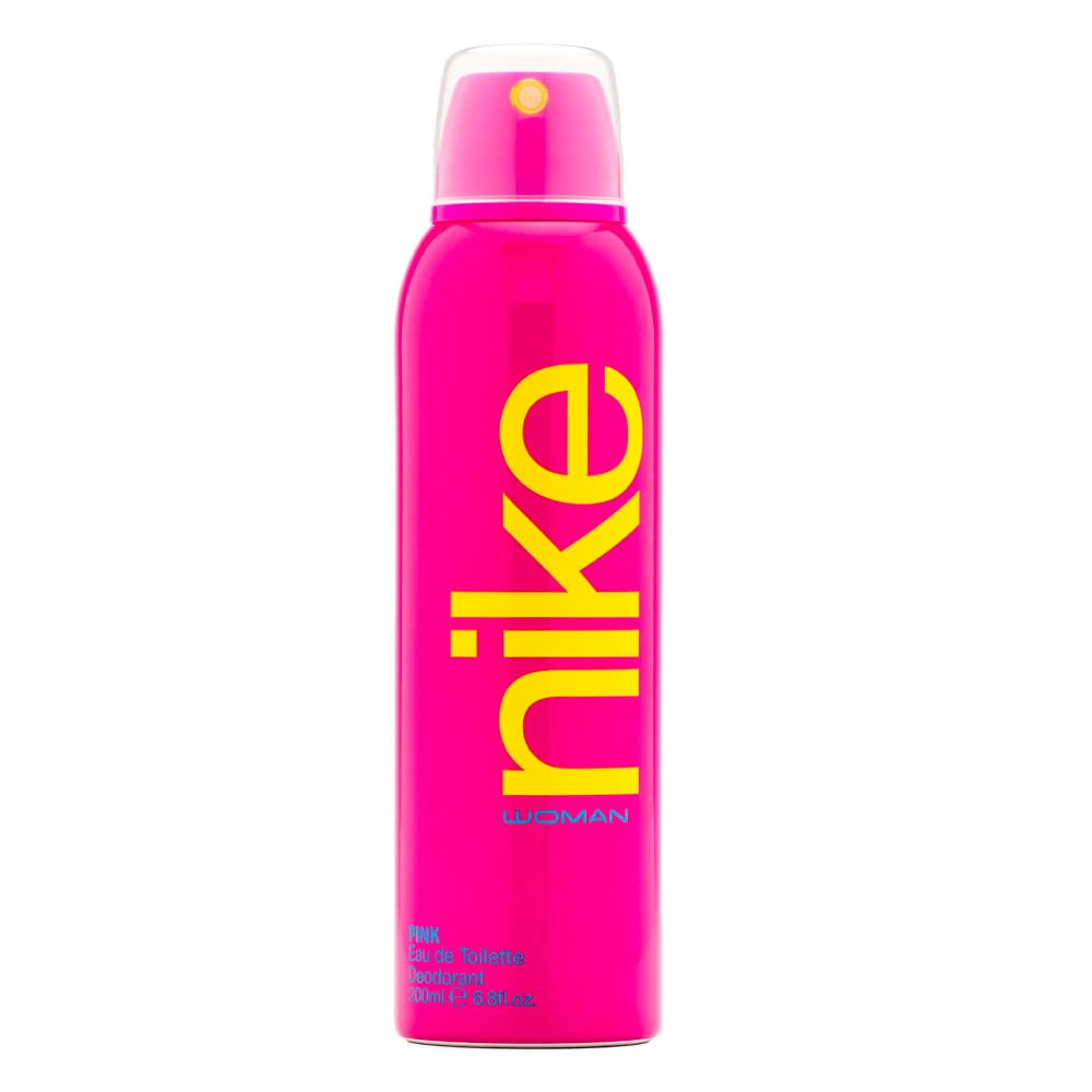 Nike Pink Woman Eau De Toilette Long Lasting Deodorant Body Spray 200ml 6.7 Fl.oz. | Perfect Gift For Wife