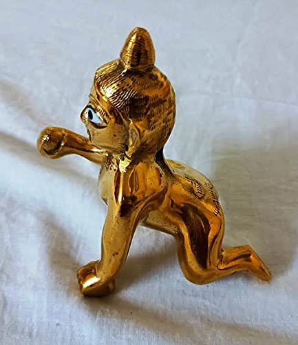 Laddu Gopal God Idol, Thakur Ji, Bal Gopal Ji Statue, Gold, Brass, Size - No.1, Traditional Deign, Home Décor, Best Gift Option, All Festival & Occasions Statue