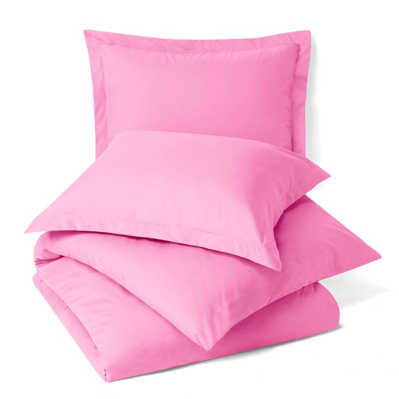 Microfiber Bedsheet With 1 Pillow Cover - Size 60 X 90 Inches, Pink | 300 Thread Count - Everyday Use Single Bedsheet