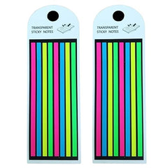 Transparent Sticky Note Highlighter Strips, For Books, School Notes, Multicolor - Pack Of 2