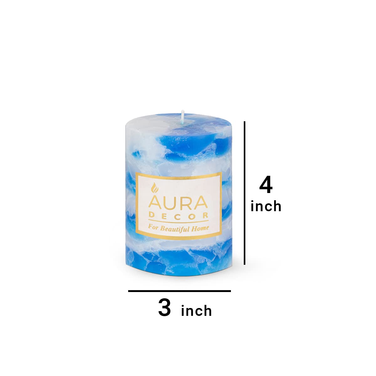 SEABREEZE CHUNK HIGHLY FRAGRANCE PILLAR CANDLE 4INCH | BEST FOR CANDLIGHT DINNER