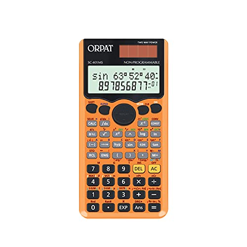 Orpat Scientific Desktop Calculators SC-401 MS Tengerine | Battery & Solar - 401 Function