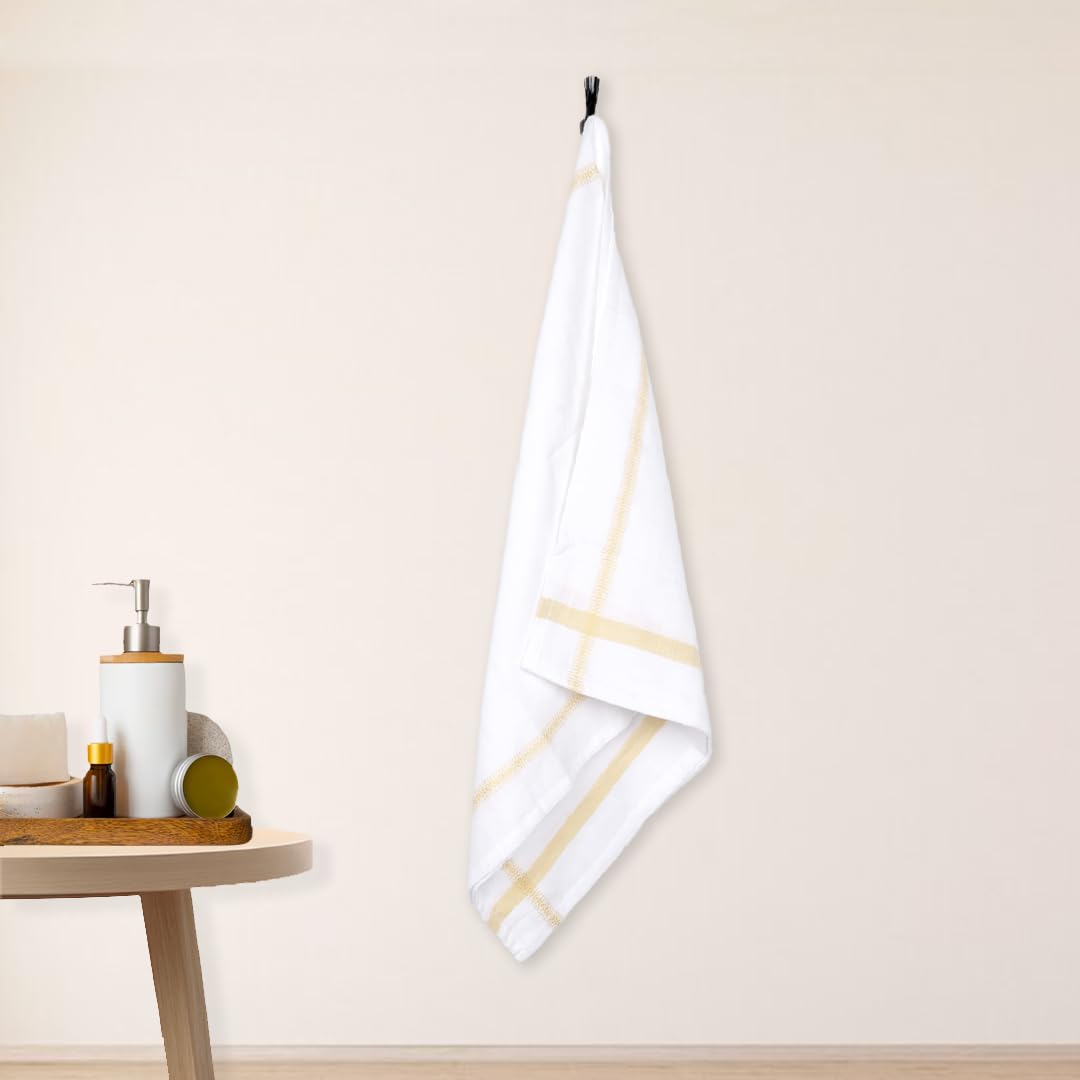 Thirsty Towel By Doctor Towels 600 Gsm | Double Cloth Cotton Bath Towel Quick Dry, Super Soft, High Absorbent | Yellow - Green (Pack Of 2)