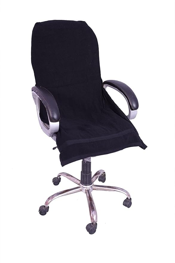 Vvip Home 100% Cotton Luxary Office Chair Towel 550 Gsm (Black)