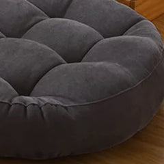 Round Velvet Floor Cushions Pillow For Living Room, Outdoor, Grey - 50 X 50 Cm | For Floor Cushions, Tatami Cushion, Patio Cushion, Balcony Cushion, Floor Seating, Soft Pillow - Pack Of 2