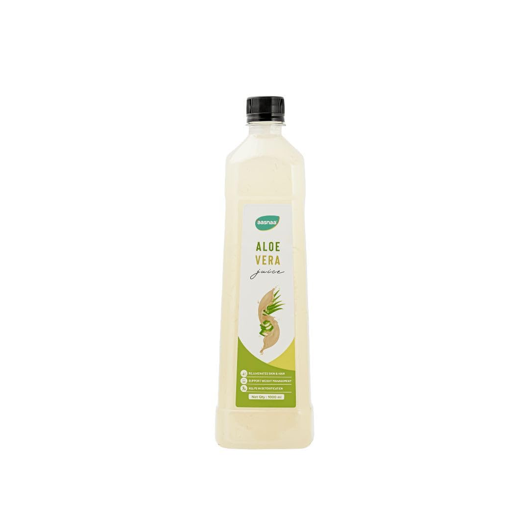 Aasnaa Aloe Vera Juice - 100% Pure Aloe Vera With Natural Enzymes, Rich In Vitamins & Minerals, No Added Sugars Or Preservatives | 1 Litre 2.2lbs