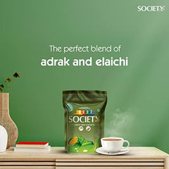 Society Elaichi Adrak Chai Patti - 250gm Pouch, 8.8 Ounce | Refreshing & Tasteful Ginger & Cardamom Tea - All Natural Ingredients, No Preservatives | Low Caffeine Leaf Tea