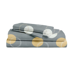 Cotton Single Bedsheets With 1 King Size Pillow Covers - 60 X 90 Inches, Grey | Light Weight Breathable & Wrinkle Free - Long Lasting & Soft Touch