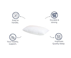 Polyester Microfiber Pillow Filler Combo, For Bedroom, Bed Pillow, King Size - 18 X 28 Inch | Neck Support, For Side, Back & Stomach Sleeper | Useful For Everyone, Washable - Pack Of 8