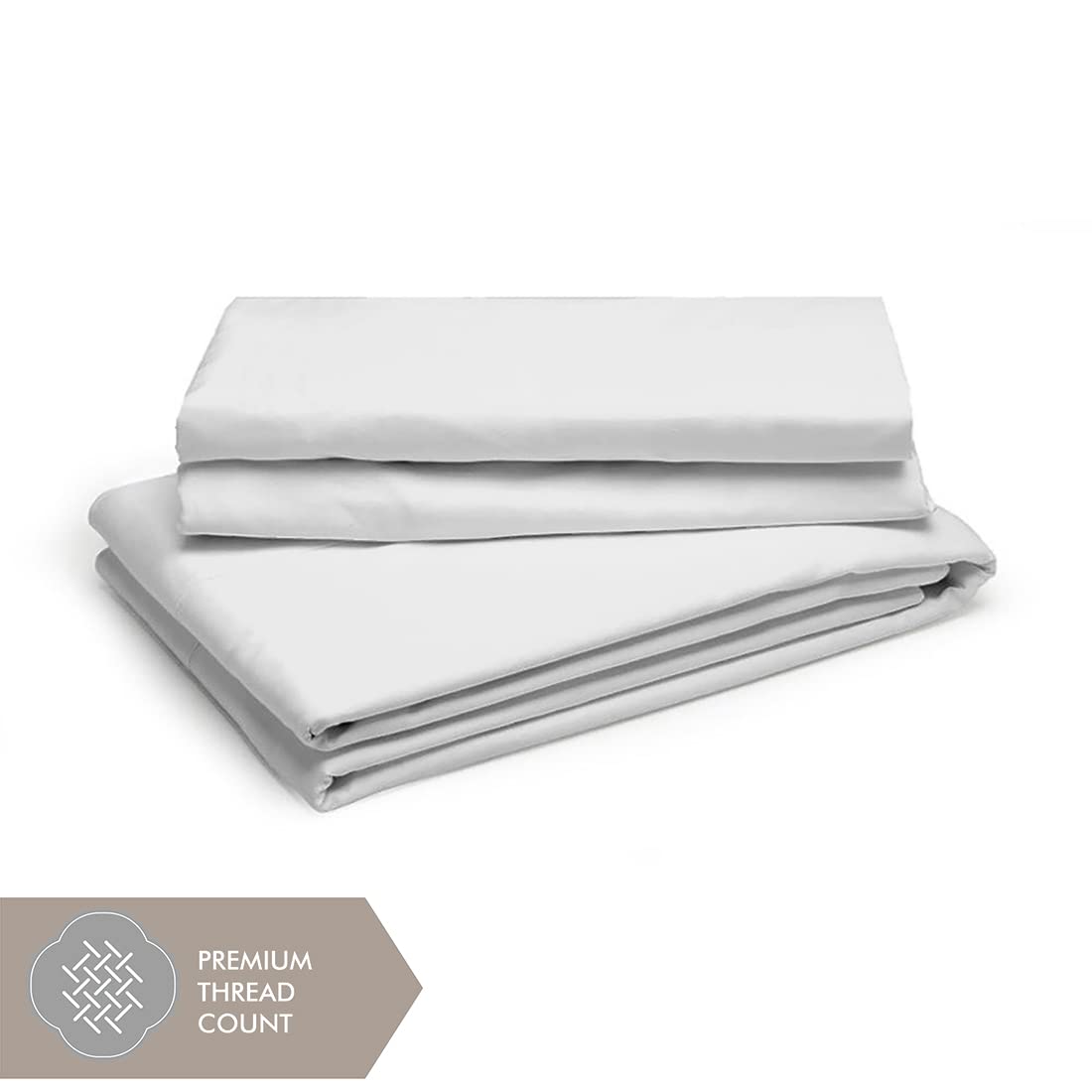 Cotton Plain Bedsheet For Double Bed King Size With Pillow Cover | Light Weight, Moisture Absorbent, All Season Comfort - 108x108 Inches, White