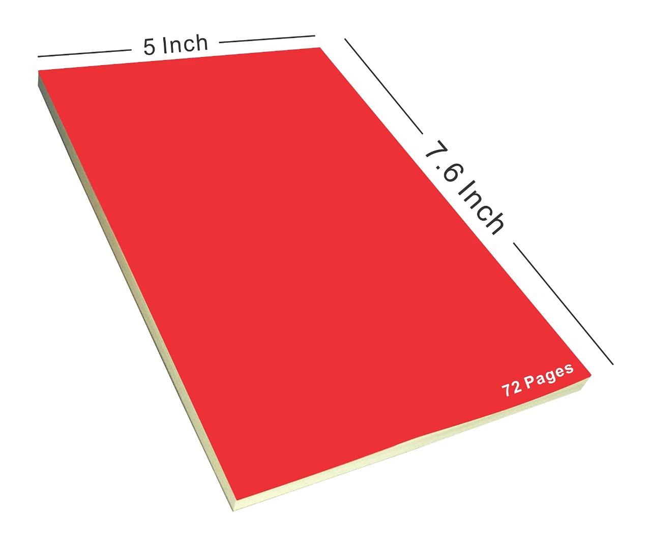 Notepad, Memo Book For Office, Shop, Factoy, Writing Pad, 72 Pages, Plain (Red) Pack Of 1
