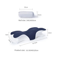 Orthopedic Cervical Pillow For Neck & Shoulder Pain Relief, White & Black | Ergonomic Memory Foam Pillows For Sleeping | Ideal For Spinal Alignment Spondylitis & Contour Pillow - Design 7