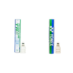 Yonex Aero Club TR Pack Of 12 + Aerosensa 2 Pack Of 12 Feather Badminton Shuttlecocks For Intermidiate Players | White