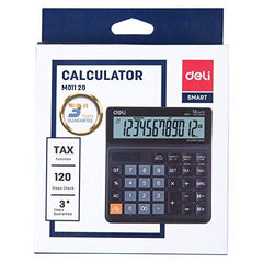 Deli Wm01120 12-digit Desktop Calculator | 3-year Warranty, Providing For Long-term Use | Steps Check And Correct Desktop Calculator & Gt Keys - Black