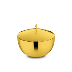 Majestic High Grade Stainless Steel Double Wall Donga With Lid, Gold PVD Coating - 16.5 Cm, 1 Liters | Easy To Clean & Dishwasher Safe